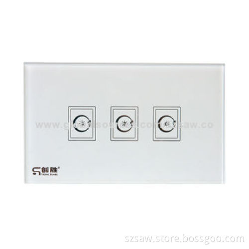 3-gang Single Wire Remote Control with Touch Switch, Smart Switch, 118 Standard, High Power